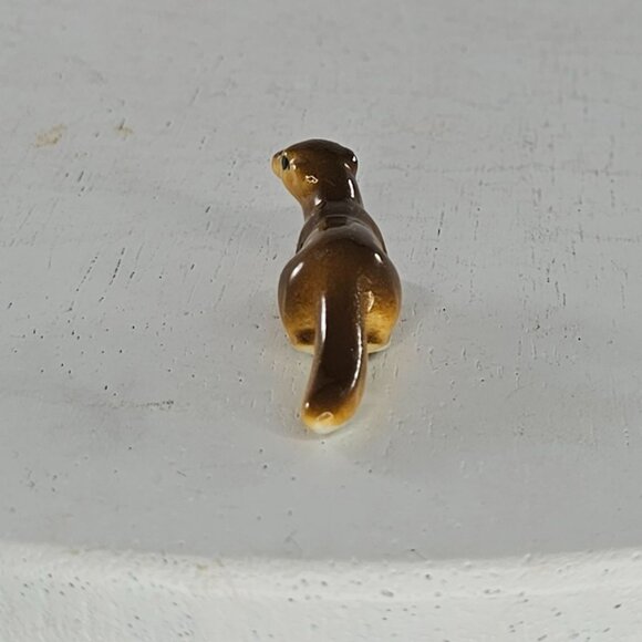 Bug House Bone China River Otter Ferret Weasel Miniature Figurine Tiny - Picture 6 of 10